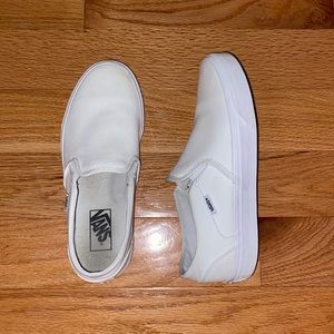 White Slip On Vans